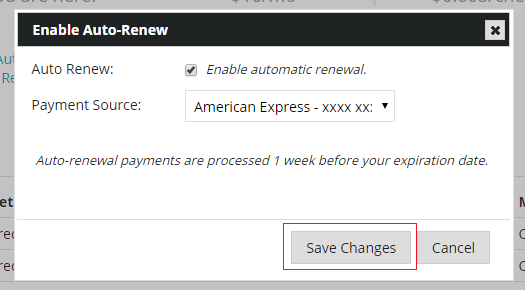Auto Renewal Payment Source