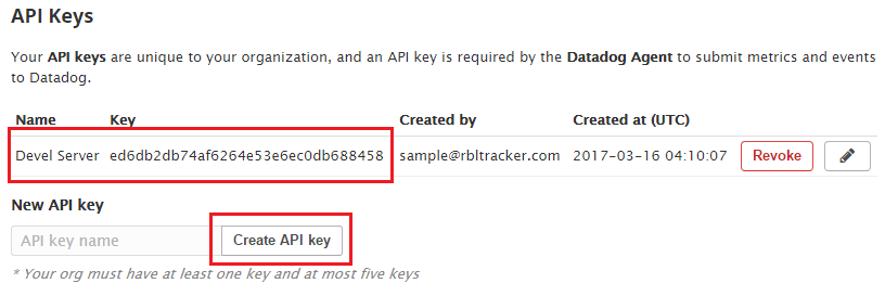 Add a Datadog API Key